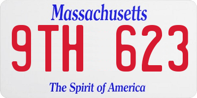 MA license plate 9TH623