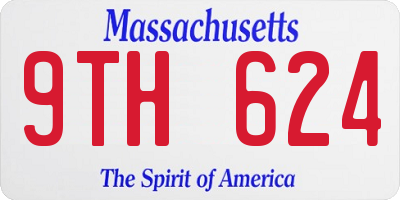 MA license plate 9TH624