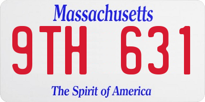 MA license plate 9TH631