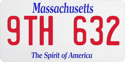 MA license plate 9TH632