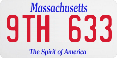 MA license plate 9TH633