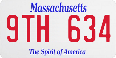 MA license plate 9TH634