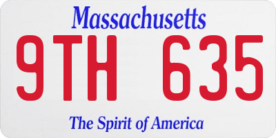 MA license plate 9TH635
