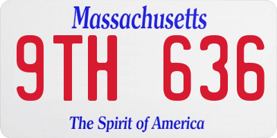 MA license plate 9TH636