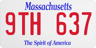 MA license plate 9TH637