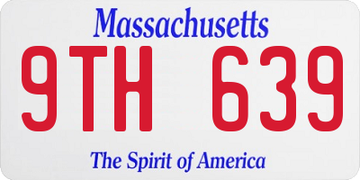 MA license plate 9TH639