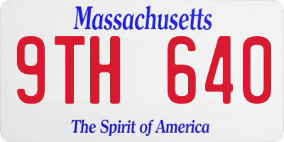 MA license plate 9TH640