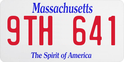 MA license plate 9TH641
