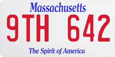 MA license plate 9TH642