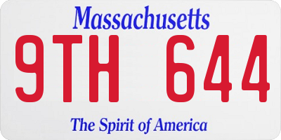 MA license plate 9TH644