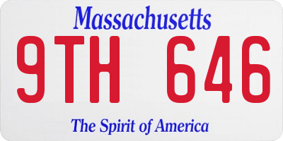 MA license plate 9TH646