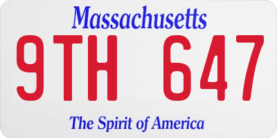 MA license plate 9TH647