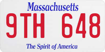 MA license plate 9TH648