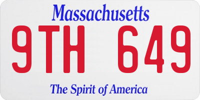 MA license plate 9TH649