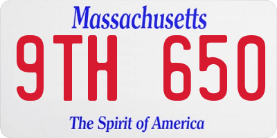 MA license plate 9TH650