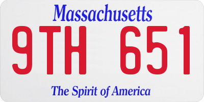 MA license plate 9TH651
