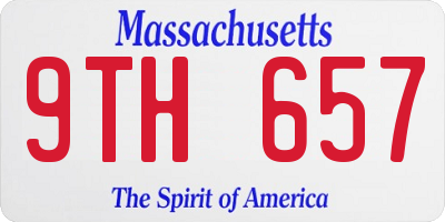 MA license plate 9TH657