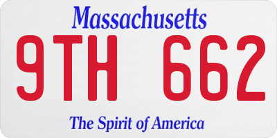 MA license plate 9TH662