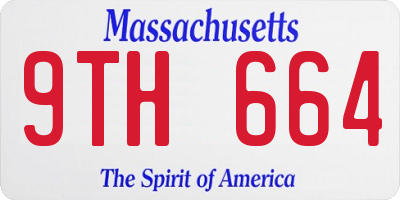 MA license plate 9TH664