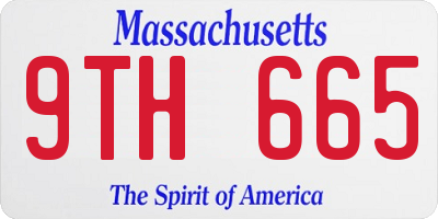 MA license plate 9TH665