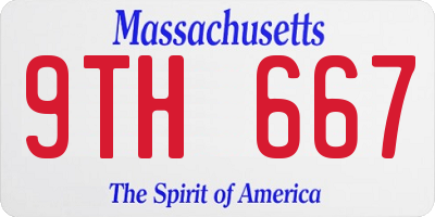 MA license plate 9TH667