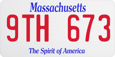 MA license plate 9TH673