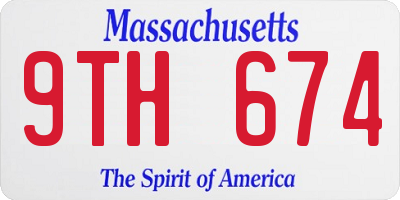 MA license plate 9TH674