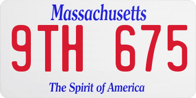 MA license plate 9TH675