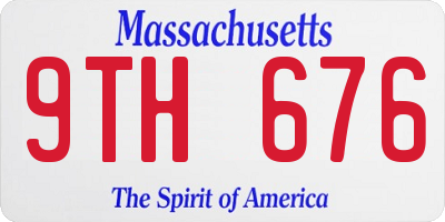 MA license plate 9TH676