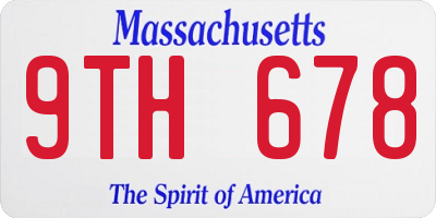 MA license plate 9TH678