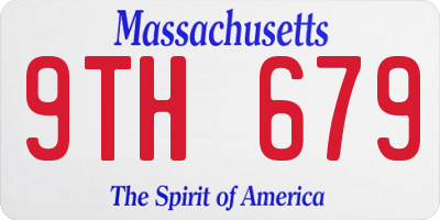 MA license plate 9TH679