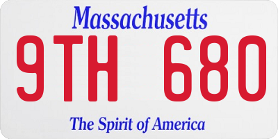 MA license plate 9TH680
