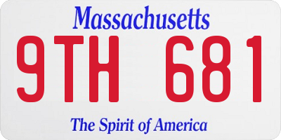 MA license plate 9TH681