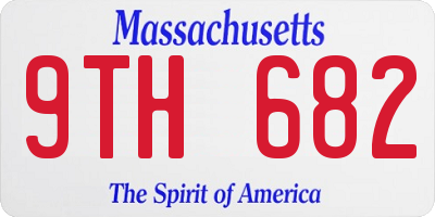 MA license plate 9TH682