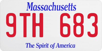 MA license plate 9TH683