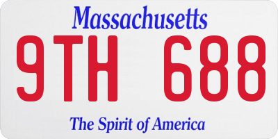 MA license plate 9TH688
