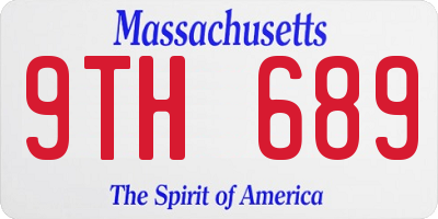 MA license plate 9TH689
