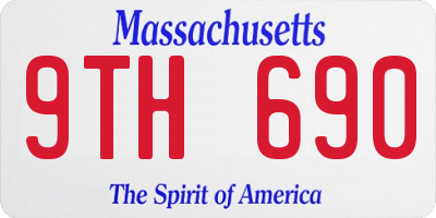 MA license plate 9TH690