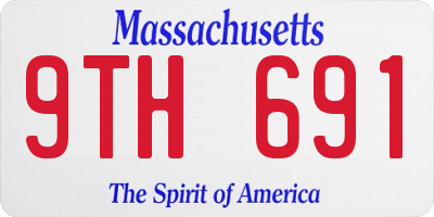 MA license plate 9TH691