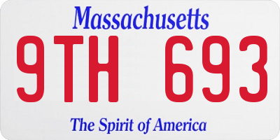 MA license plate 9TH693
