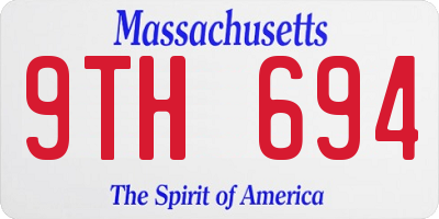 MA license plate 9TH694