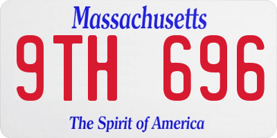 MA license plate 9TH696