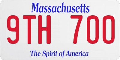 MA license plate 9TH700