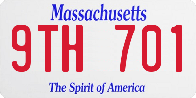 MA license plate 9TH701