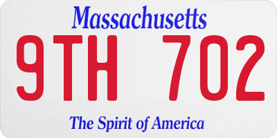 MA license plate 9TH702