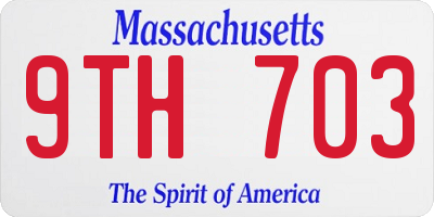 MA license plate 9TH703