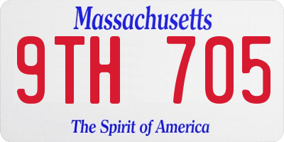 MA license plate 9TH705