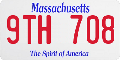 MA license plate 9TH708
