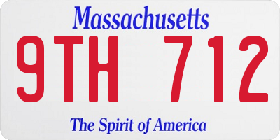 MA license plate 9TH712