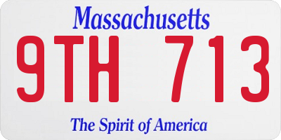 MA license plate 9TH713